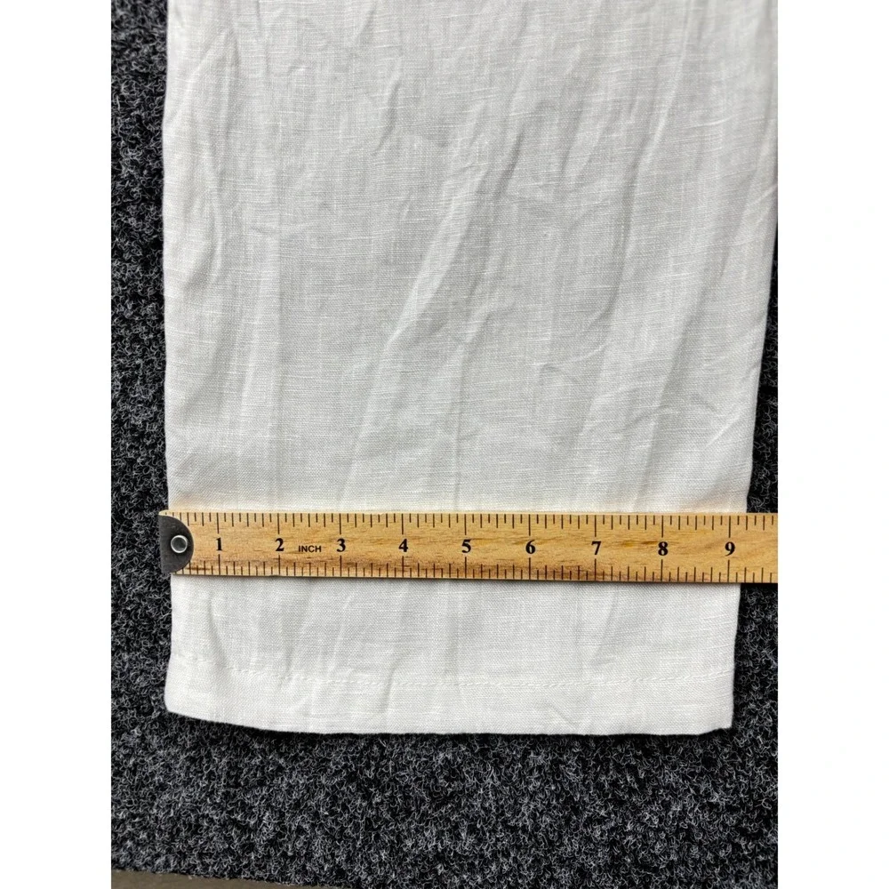 Prestige Original LUX-460 Mens White 100% Linen Straight Leg Dress Pants Size 38
